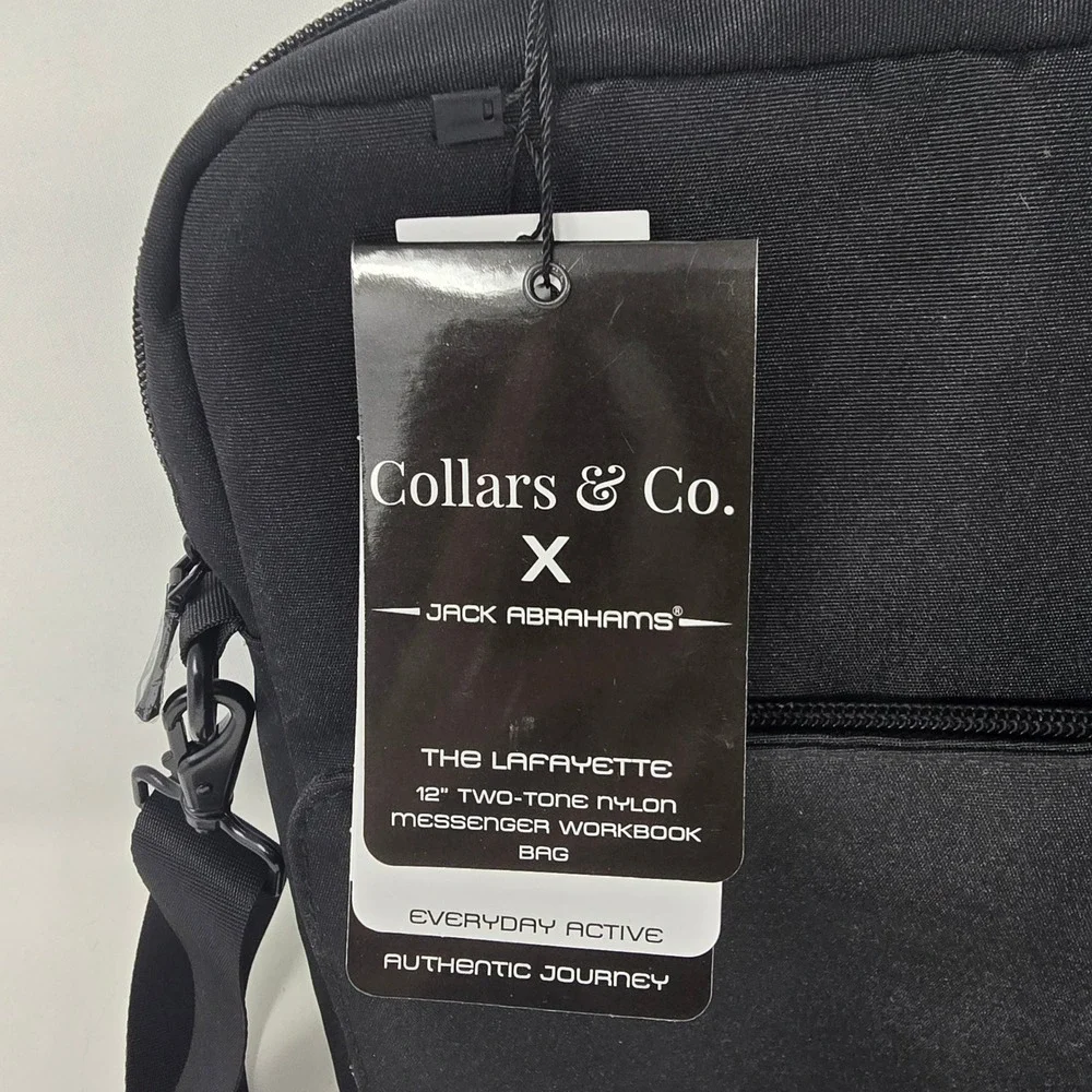 Collars & Co Jack Abrahams soho Messenger Workbook Bag Black business casual NEW